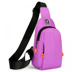 Outdoor Sports Sling Bag Casual Nylon Crossbody Bag Zipper Chest Bag