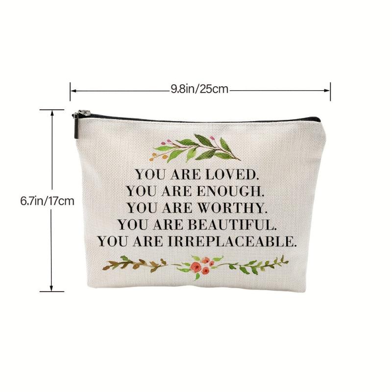 You Are Loved You Are Enough Makeup Case Positive Affirmation Toiletry Bag