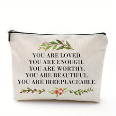 You Are Loved You Are Enough Makeup Case Positive Affirmation Toiletry Bag