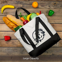 XL Canvas Tote Bag w/ Zipper Inner Pocket & Outer Pocket, Beach Holiday Handbag