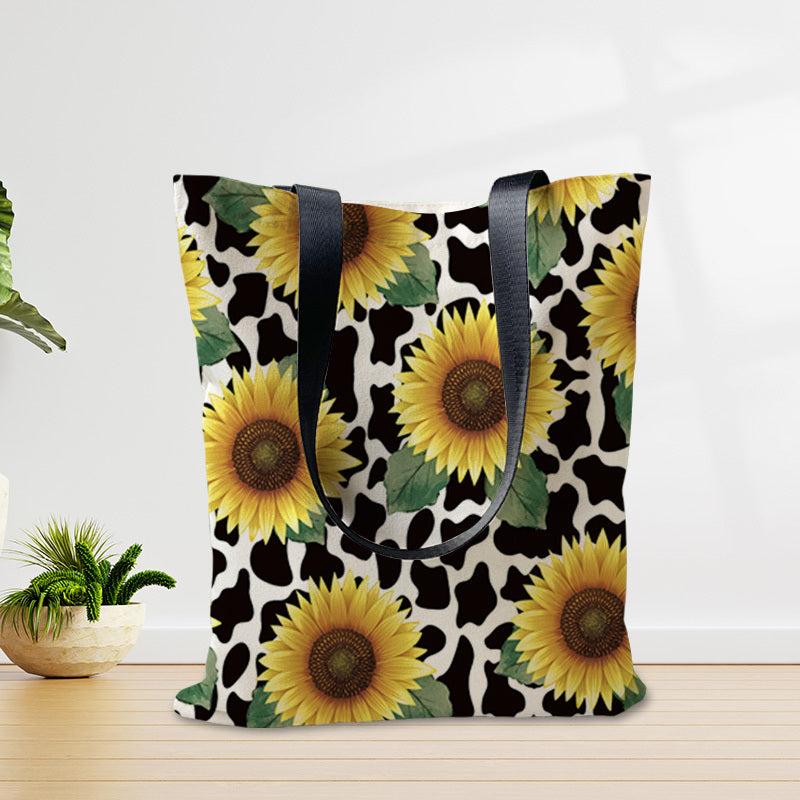 Sunflower Pattern Canvas Bag Lightweight Shoulder Bag Portable Handbag