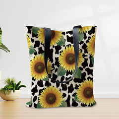 Sunflower Pattern Canvas Bag Lightweight Shoulder Bag Portable Handbag