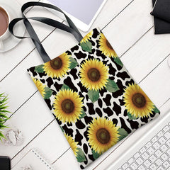 Sunflower Pattern Canvas Bag Lightweight Shoulder Bag Portable Handbag