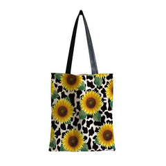 Sunflower Pattern Canvas Bag Lightweight Shoulder Bag Portable Handbag