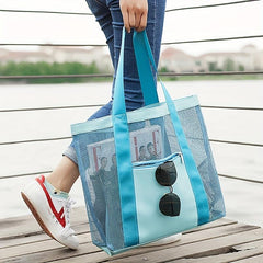 Mesh Storage Shoulder Bag Large Capacity Lightweight Travel HandBag