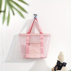 Mesh Storage Shoulder Bag Large Capacity Lightweight Travel HandBag
