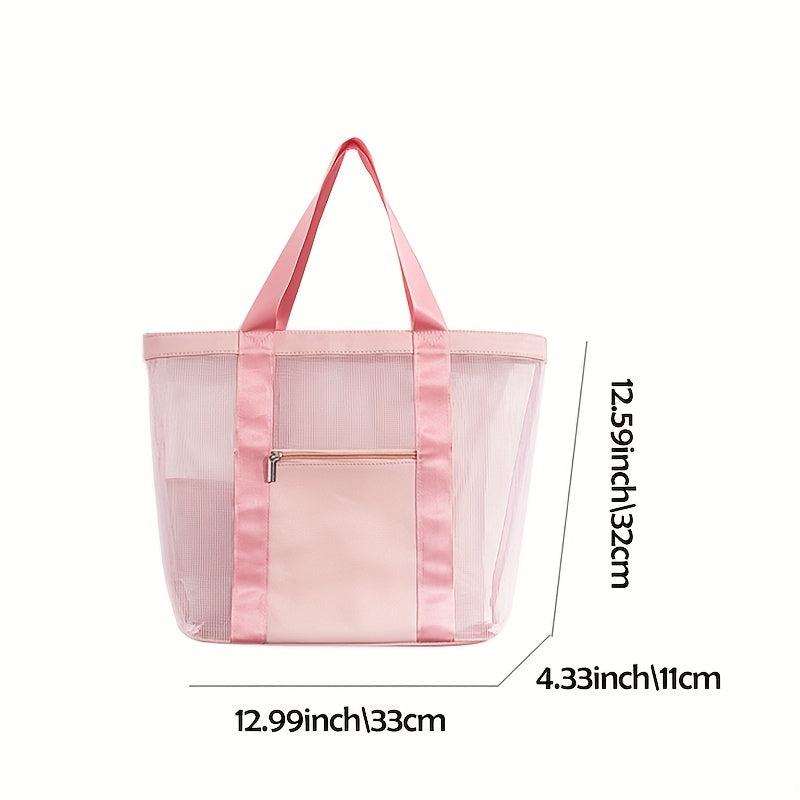 Mesh Storage Shoulder Bag Large Capacity Lightweight Travel HandBag