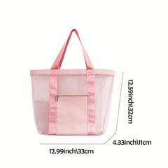 Mesh Storage Shoulder Bag Large Capacity Lightweight Travel HandBag