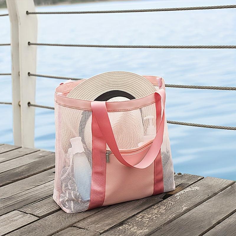 Mesh Storage Shoulder Bag Large Capacity Lightweight Travel HandBag