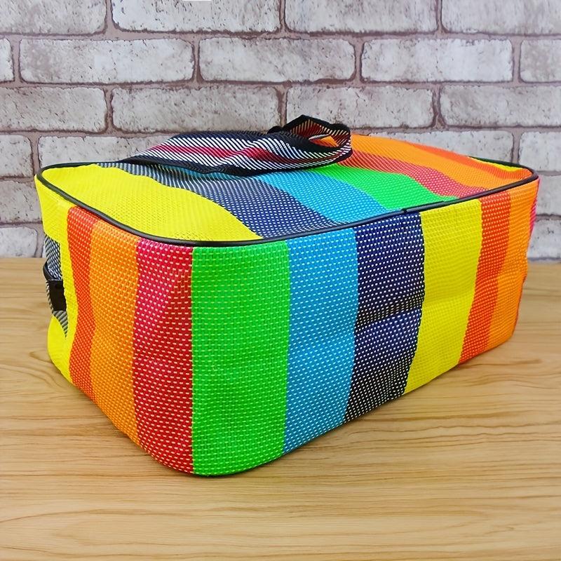 Striped Cube Cosmetic Bag Makeup Storage Portable Travel Toiletry Bag