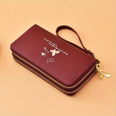 Butterfly Pattern Long Wallet Zipper Around Purse Women's Clutch