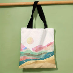 Abstract Landscape Print Shoulder Bag Lightweight All Match Storage Bag