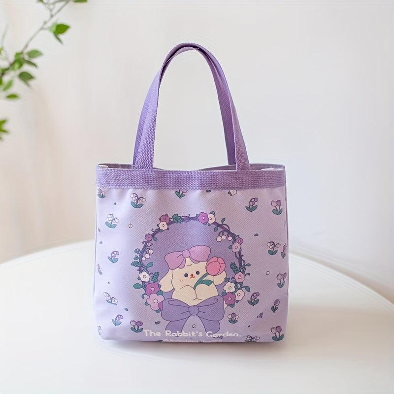 Purple Cartoon Pattern Satchel Bag Lightweight Shoulder Bag