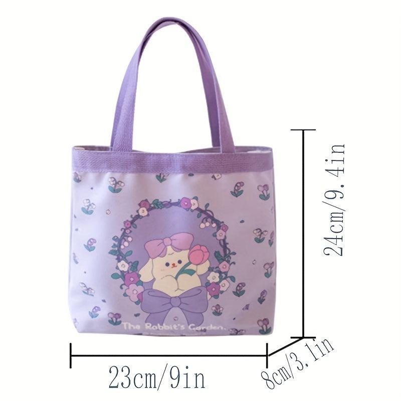 Purple Cartoon Pattern Satchel Bag Lightweight Shoulder Bag