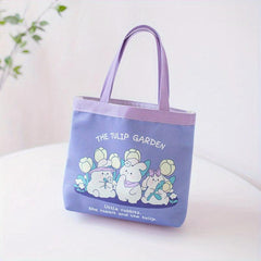 Purple Cartoon Pattern Satchel Bag Lightweight Shoulder Bag