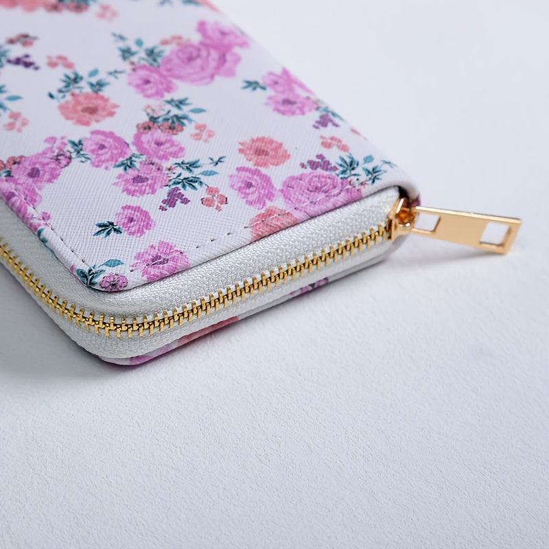 Floral Pattern Credit Card Holder Coin Purse Wallet