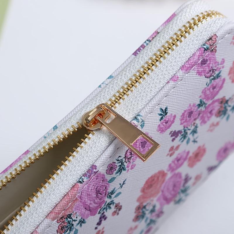 Floral Pattern Credit Card Holder Coin Purse Wallet