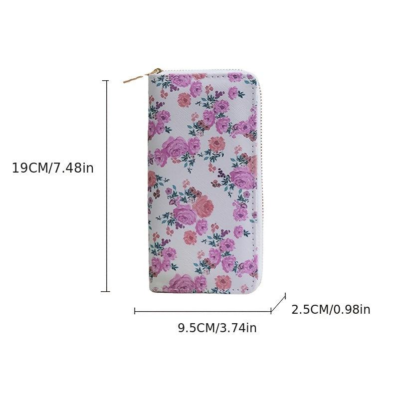 Floral Pattern Credit Card Holder Coin Purse Wallet