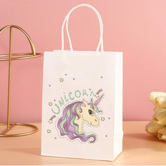 10 Unicorn Party Gift Bags Kids Birthday Party Paper Bag Handbag For Party