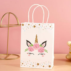 10 Unicorn Party Gift Bags Kids Birthday Party Paper Bag Handbag For Party