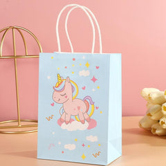 10 Unicorn Party Gift Bags Kids Birthday Party Paper Bag Handbag For Party