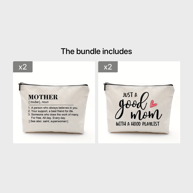 Good Mom With Hood Playlist Makeup Bag Mom Birthday Gift Funny Cosmetic Case