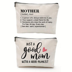 Good Mom With Hood Playlist Makeup Bag Mom Birthday Gift Funny Cosmetic Case