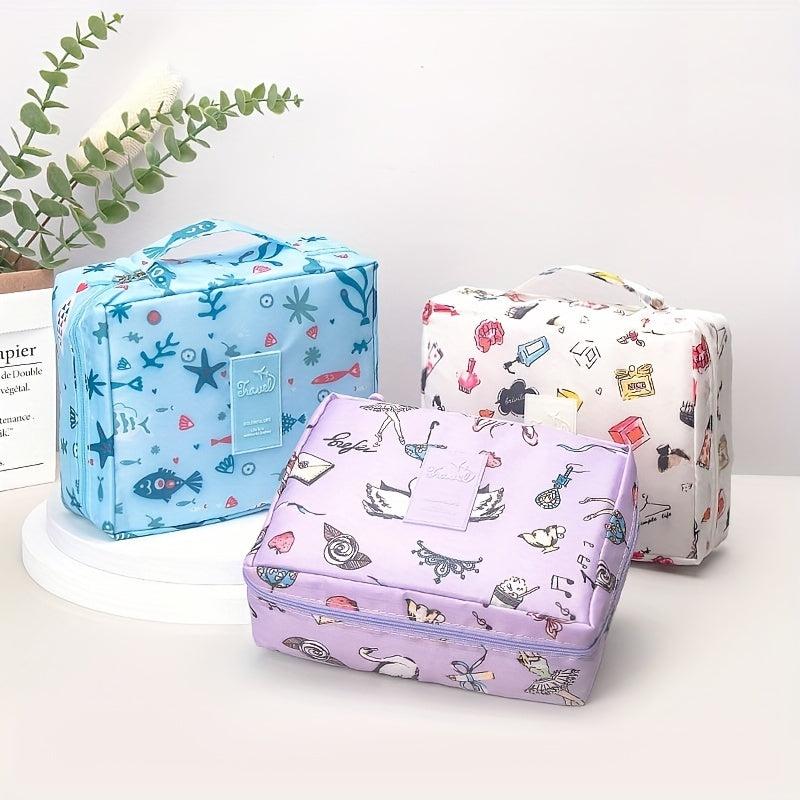 Portable Cosmetic Bag Cartoon Print Travel Storage Bag