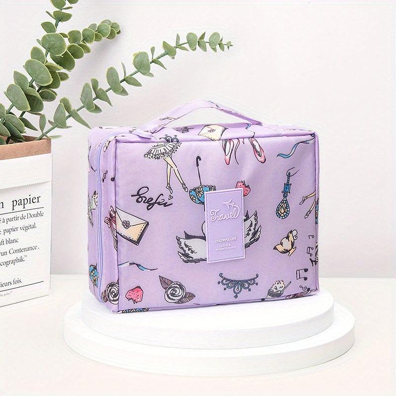 Portable Cosmetic Bag Cartoon Print Travel Storage Bag