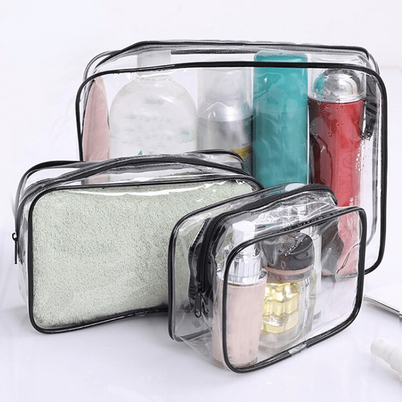 Clear Toiletry Bag PVC Women Zipper Beauty Bag Makeup Organizer