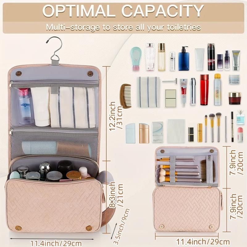 Hanging Travel Toiletry Bag Water Resistant Makeup Storage Bag