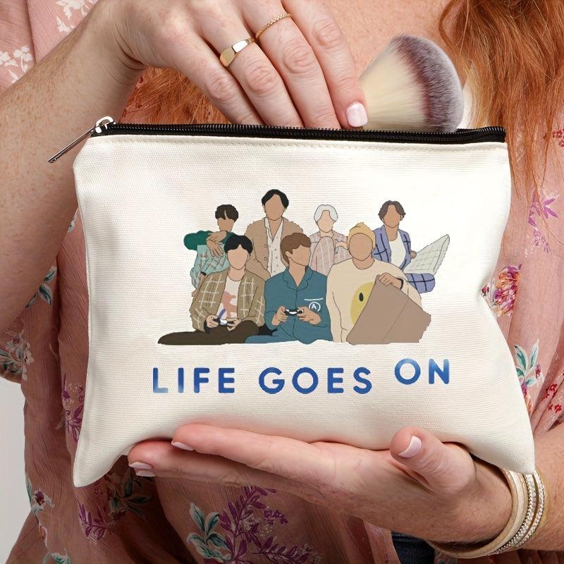 Life Goes On Pattern Cosmetics Bag