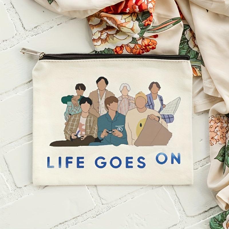 Life Goes On Pattern Cosmetics Bag