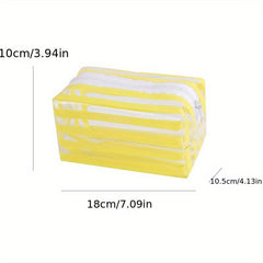 Striped Cosmetics Bag Zipper Toiletry Bag Travel