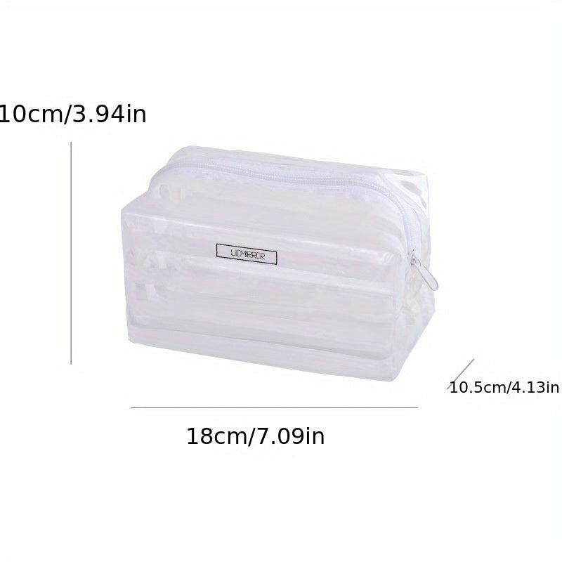 Striped Cosmetics Bag Zipper Toiletry Bag Travel