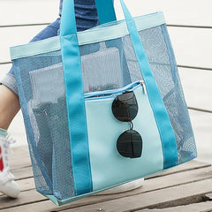 Portable Mesh Toiletry Bag for Travel and Beach