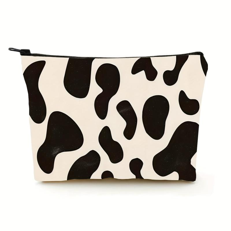 Cow Grain Cosmetic Bag Travel Makeup Bag Water Resistant Toiletry Bag