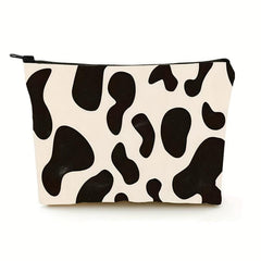 Cow Grain Cosmetic Bag Travel Makeup Bag Water Resistant Toiletry Bag