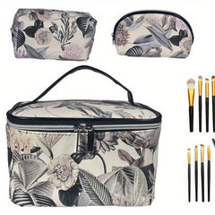 Portable Marble Floral Travel Cosmetic Bag Waterproof Multifunctional Storage