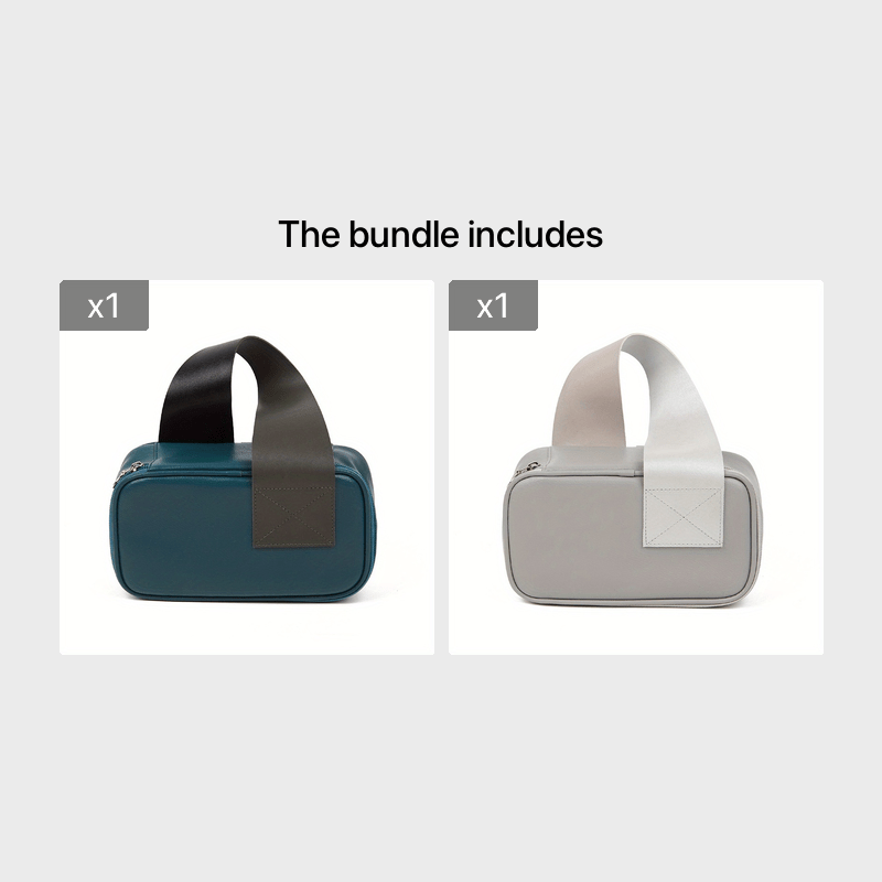 Handheld Cosmetic Storage Bag Travel Toiletries Organizer PVC Zipper Makeup Bag