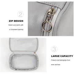 Handheld Cosmetic Storage Bag Travel Toiletries Organizer PVC Zipper Makeup Bag