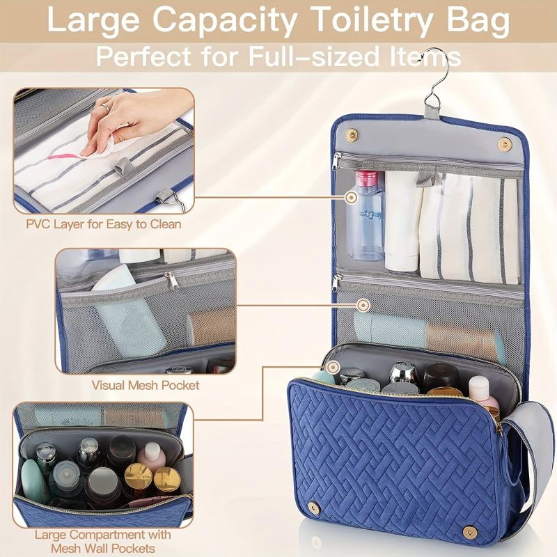 Large Capacity Travel Toiletry Bag for Men Women Water-resistant Makeup Storage
