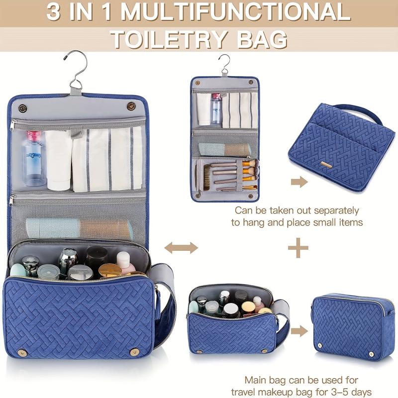 Large Capacity Travel Toiletry Bag for Men Women Water-resistant Makeup Storage