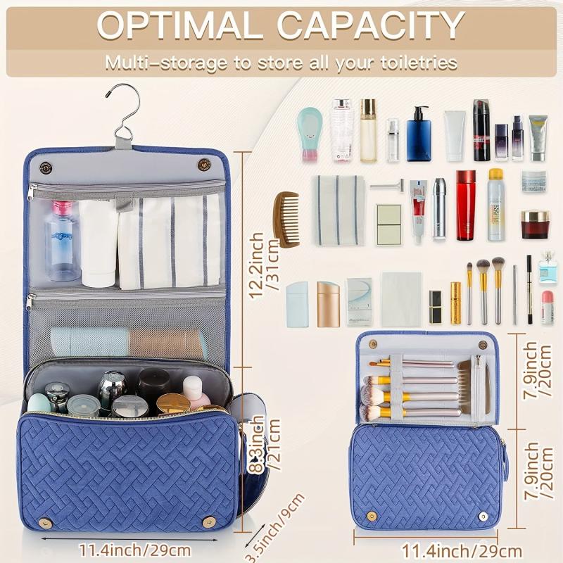 Large Capacity Travel Toiletry Bag for Men Women Water-resistant Makeup Storage