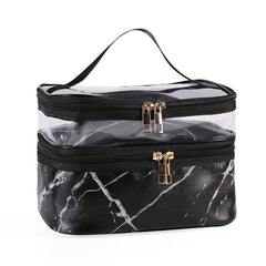 Transparent Double layer Cosmetic Bag Waterproof Storage Bag