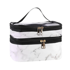 Transparent Double layer Cosmetic Bag Waterproof Storage Bag