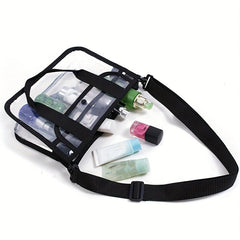Transparent PVC Wash Bag Toiletry Bag Crossbody Handbag