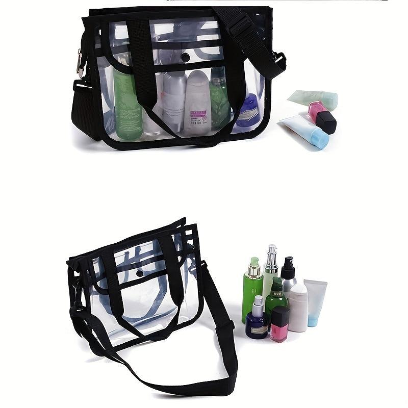 Transparent PVC Wash Bag Toiletry Bag Crossbody Handbag