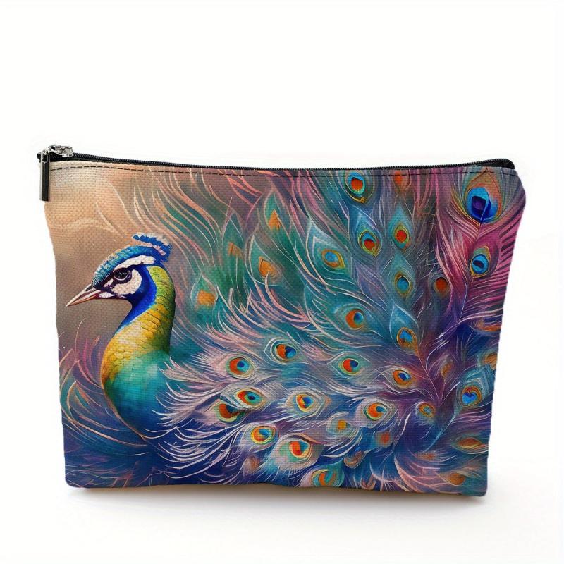 Peacock Printed Cosmetic Bags for Women Makeup Bag Girls Wash Bag Toiletry Bag