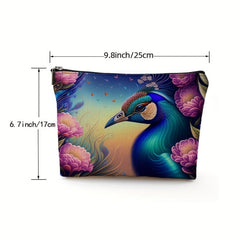 Peacock Printed Cosmetic Bags for Women Makeup Bag Girls Wash Bag Toiletry Bag